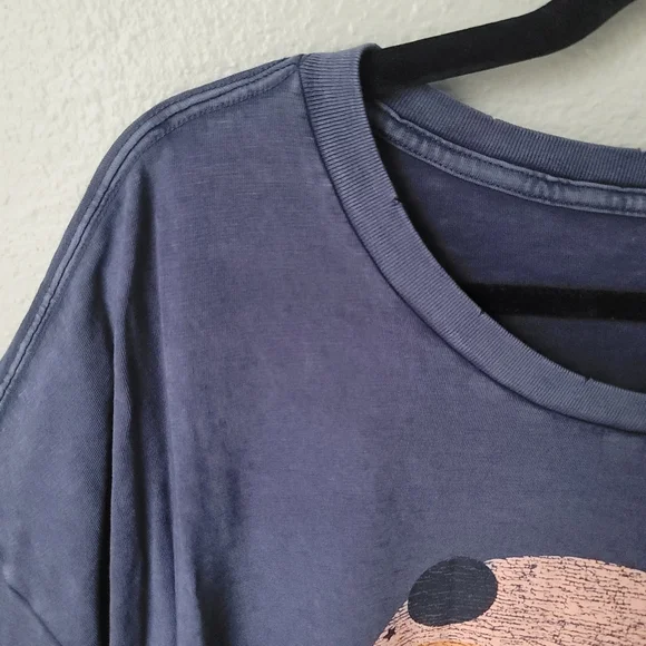 NWT Aerie After Dusk Oversized Distressed Graphic Tee, Size XLarge, Color Blue - Picture 4 of 9